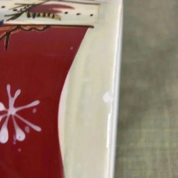 Snowman Christmas Dish Perfect for Dips, Nuts or Candy beautiful red - Picture 8 of 8